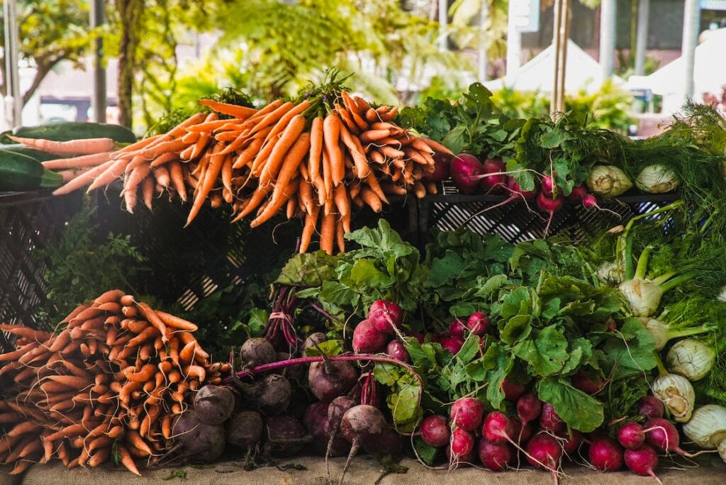 colorful vegetables in a market