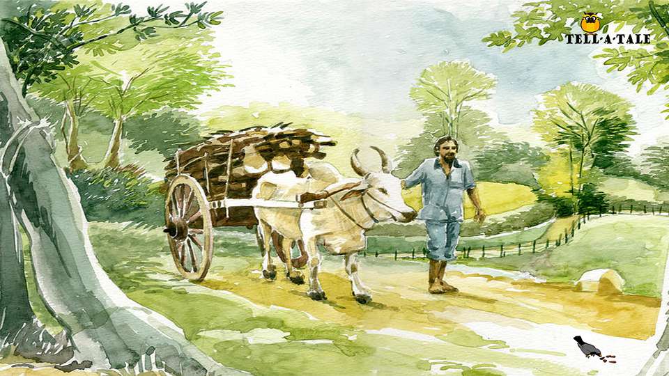 The Greedy Bird in front of a bullock cart Panchatantra Story