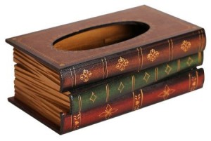 vintage book tissue holder box