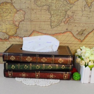 vintage book tissue holder box