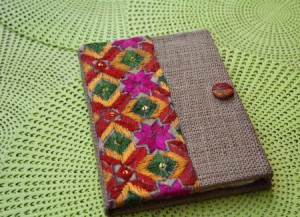 rangroute jute diary with hand embroidery