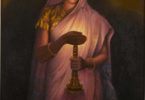 lady with the lamp by raja ravi varma